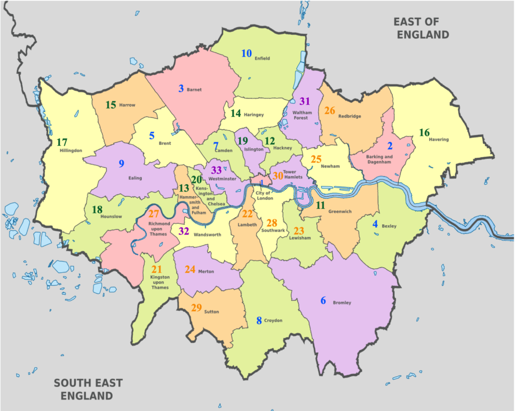 Boroughs Of London Map